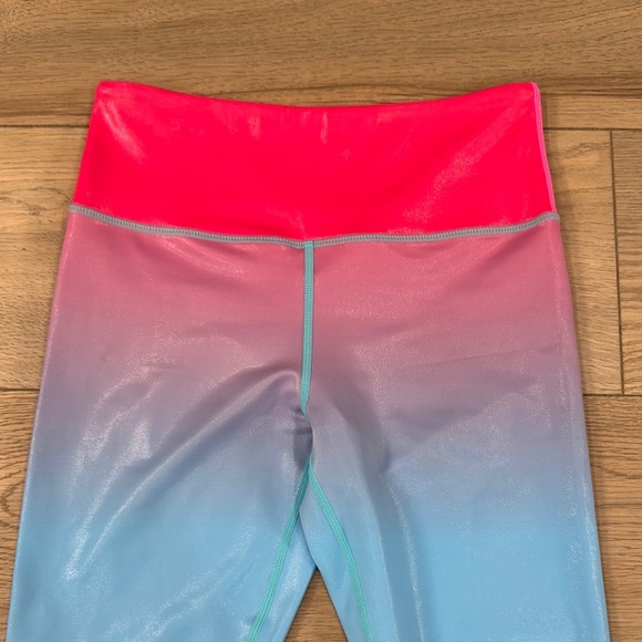 Zyia Women’s Light n Tight Ombre Pink and Blue Shimmer High Rise Leggings - Picture 3 of 10